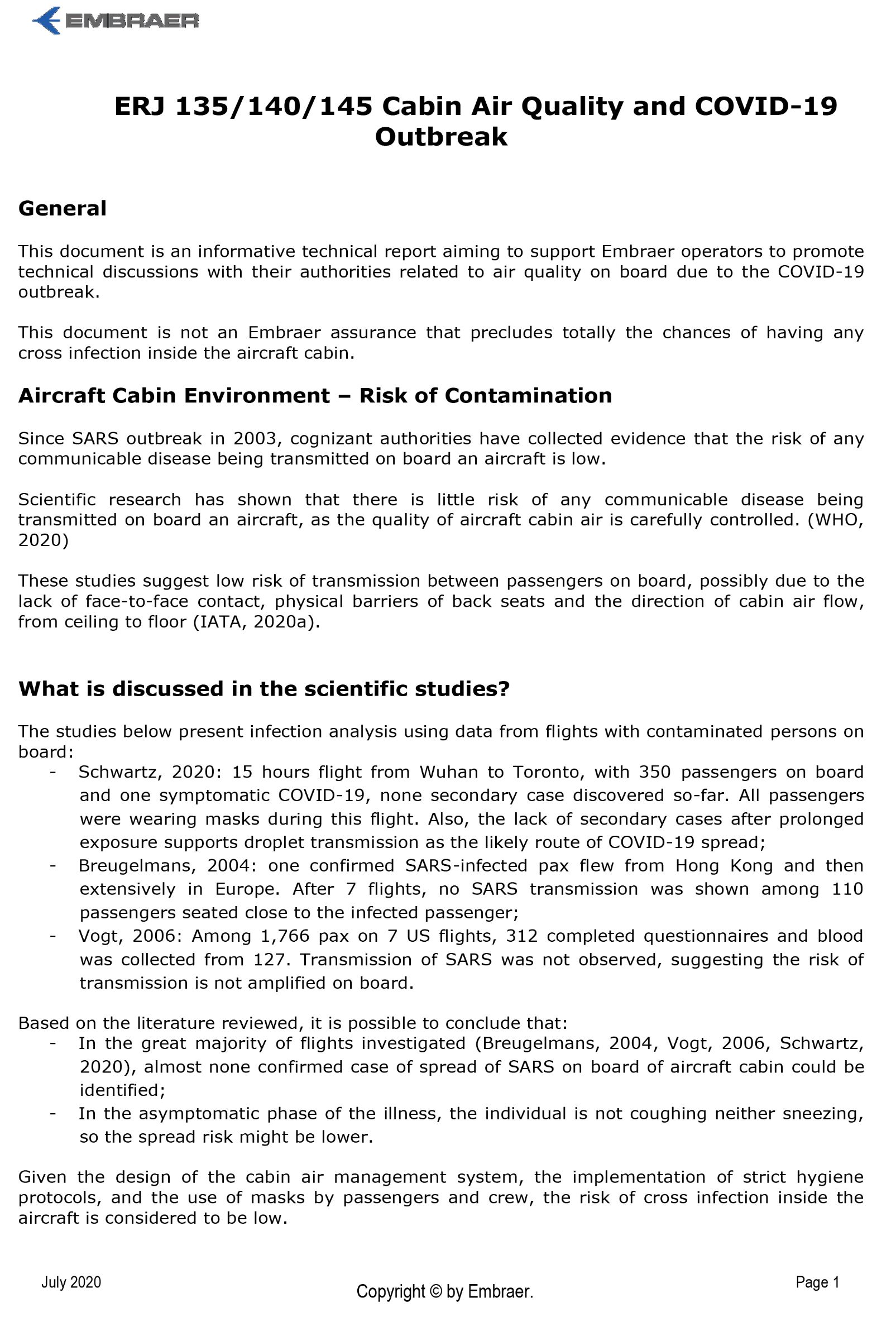 ERJ Transmission risk Mitigation